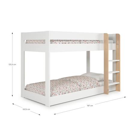 Lits superposés montessori - gamme laura Blanc+Vert kaki 4 - vertbaudet enfant 