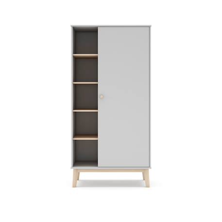 Armoire 5 niches et penderie - gamme simon Blanc+Vert kaki 2 - vertbaudet enfant 