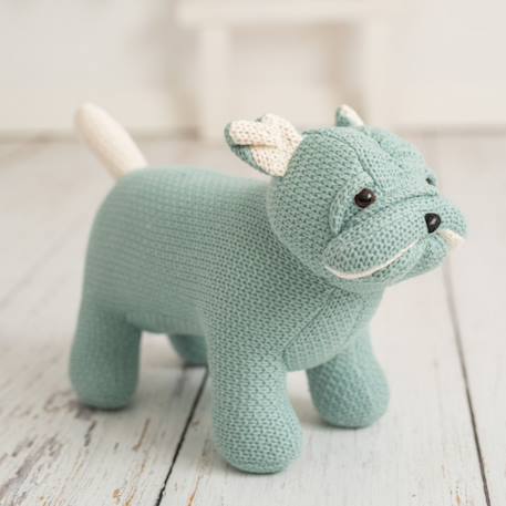 Peluche chien bulldog en coton Blue-green 3 - vertbaudet enfant 