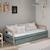 Lit avec tiroir 2 couchages - gamme emy Blanc+Vert kaki 7 - vertbaudet enfant 