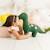 Peluche dinosaure mini en coton Green and pink 2 - vertbaudet enfant 
