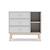 Commode 3 tiroirs et 2 niches - gamme simon Blanc+Vert kaki 2 - vertbaudet enfant 