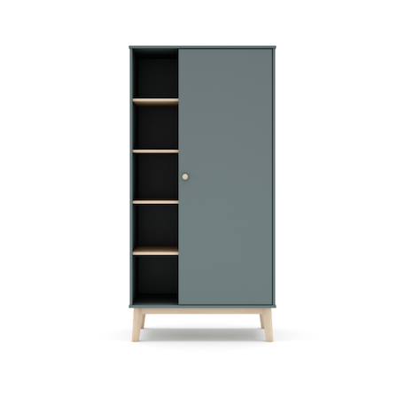 Armoire 5 niches et penderie - gamme simon Blanc+Vert kaki 8 - vertbaudet enfant 