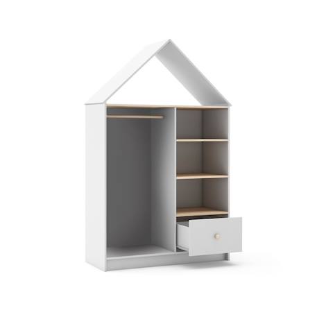 Dressing ouvert forme maison  - gamme léonie Blanc+Vert kaki 4 - vertbaudet enfant 