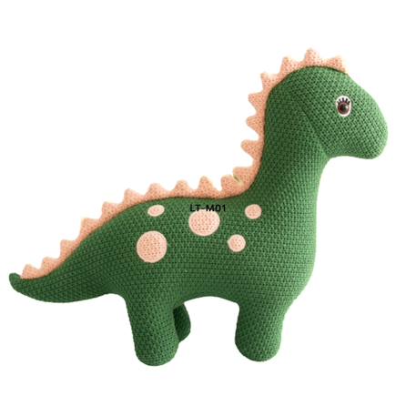 Peluche dinosaure mini en coton Green and pink 1 - vertbaudet enfant 