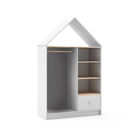 Dressing ouvert forme maison  - gamme léonie Blanc+Vert kaki 5 - vertbaudet enfant 