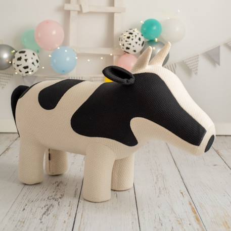Grande peluche siège d’appoint vache Black and white 2 - vertbaudet enfant 