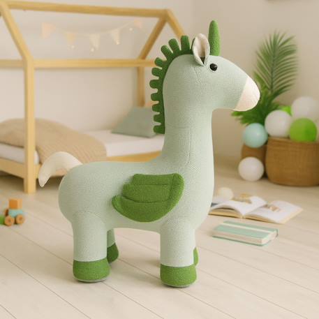 Grande peluche siège d’appoint licorne ailée Light and dark green 6 - vertbaudet enfant 