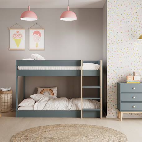 Lits superposés montessori - gamme laura Blanc+Vert kaki 7 - vertbaudet enfant 