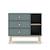 Commode 3 tiroirs et 2 niches - gamme simon Blanc+Vert kaki 8 - vertbaudet enfant 