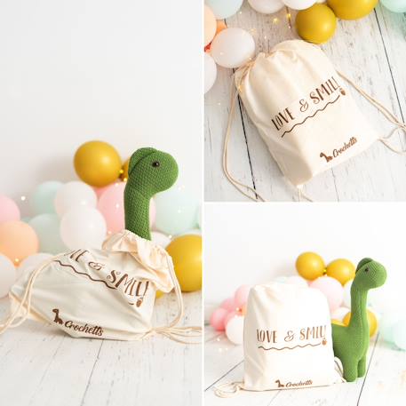 Peluche dinosaure mini en coton Green olive 6 - vertbaudet enfant 