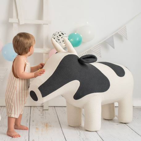 Grande peluche siège d’appoint vache Black and white 3 - vertbaudet enfant 