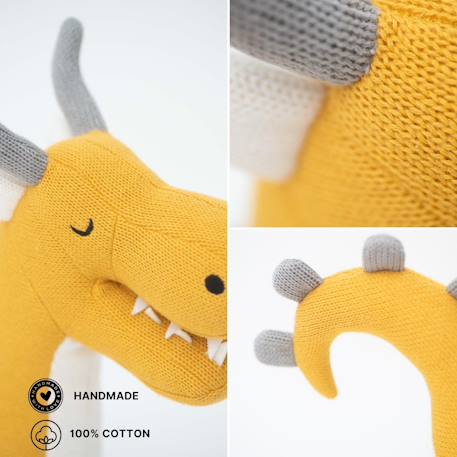 Peluche dragon mini en coton Yelow 4 - vertbaudet enfant 