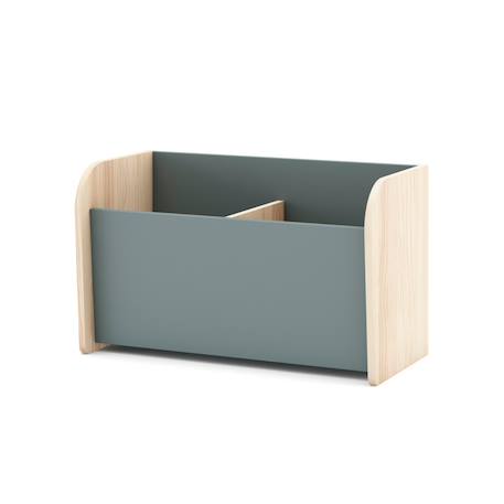 Coffre à jouets 2 niches - gamme simon Blanc+Vert kaki 11 - vertbaudet enfant 
