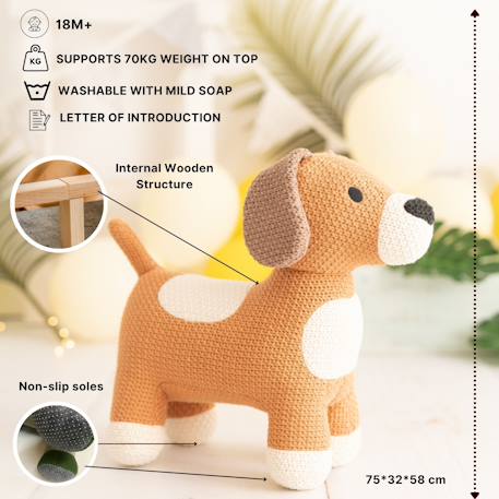 Grande peluche siège d’appoint chien Brown 4 - vertbaudet enfant 