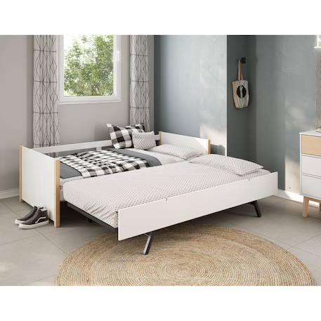 Lit gigogne 2 couchages - gain de place - gamme clémence Blanc 1 - vertbaudet enfant 