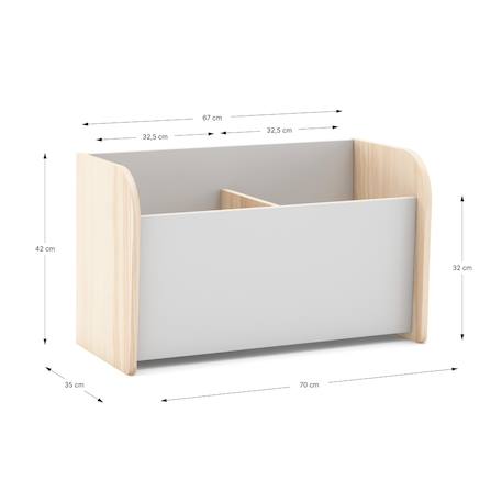 Coffre à jouets 2 niches - gamme simon Blanc+Vert kaki 3 - vertbaudet enfant 