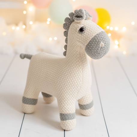 Peluche jument mini en coton White and grey 3 - vertbaudet enfant 