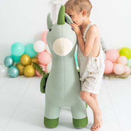Grande peluche siège d’appoint licorne ailée Light and dark green 2 - vertbaudet enfant 