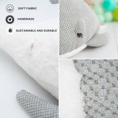 Grande peluche baleine en coton doux Grey 3 - vertbaudet enfant 