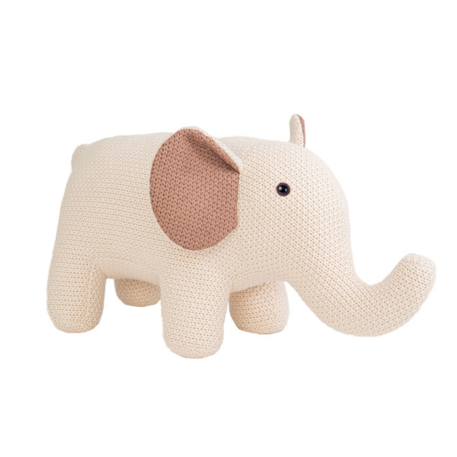 Peluche éléphant mini en coton Beige and brown 1 - vertbaudet enfant 