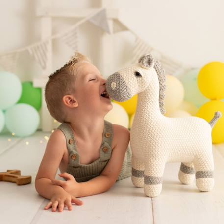 Peluche jument mini en coton White and grey 2 - vertbaudet enfant 