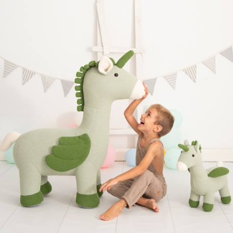 Grande peluche siège d’appoint licorne ailée Light and dark green 5 - vertbaudet enfant 
