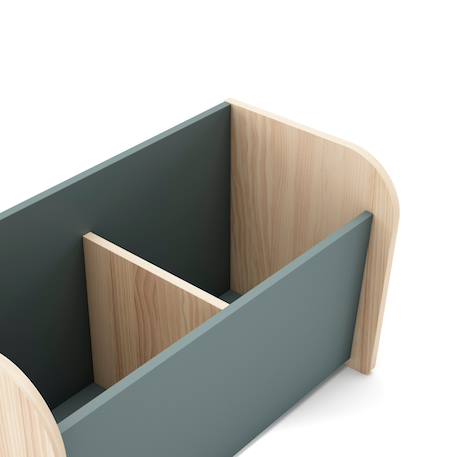 Coffre à jouets 2 niches - gamme simon Blanc+Vert kaki 12 - vertbaudet enfant 