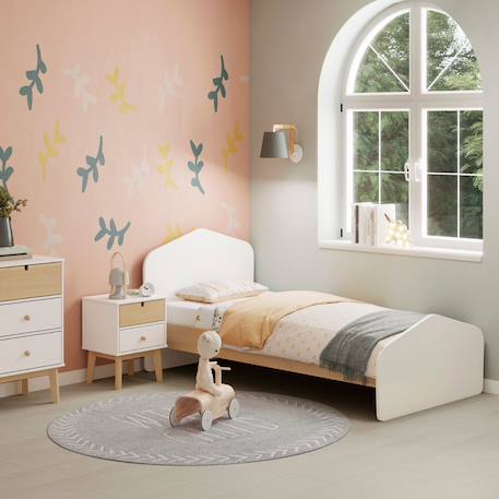 Chevet enfant 2 tiroirs - gamme léonie Blanc+Vert kaki 1 - vertbaudet enfant 