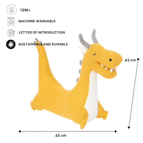 Peluche dragon mini en coton Yelow 6 - vertbaudet enfant 