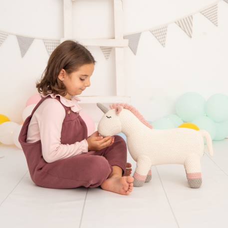 Peluche licorne mini en coton White and pink 2 - vertbaudet enfant 