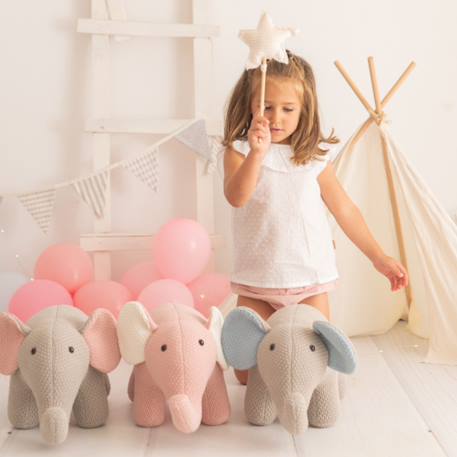 Peluche éléphant mini en coton Grey and blue 2 - vertbaudet enfant 
