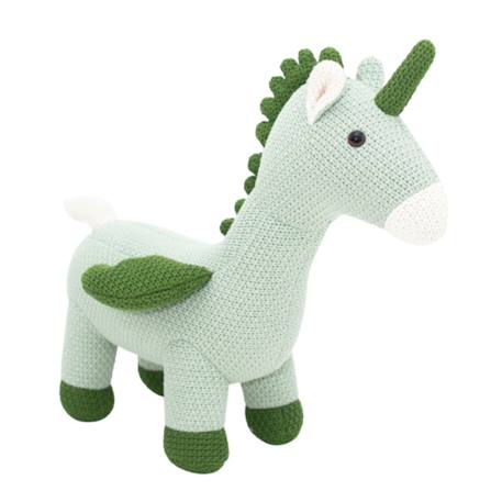 Peluche licorne ailée mini en coton Light and dark green 1 - vertbaudet enfant 