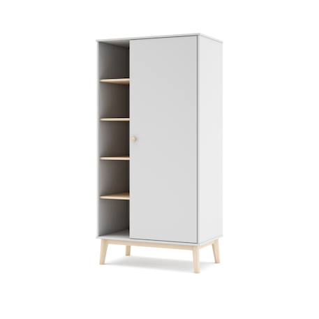 Armoire 5 niches et penderie - gamme simon Blanc+Vert kaki 5 - vertbaudet enfant 