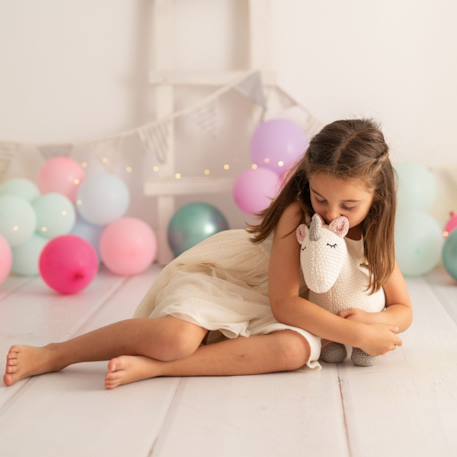 Peluche licorne mini en coton White and pink 3 - vertbaudet enfant 