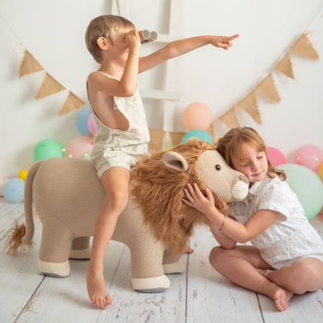 Grande peluche siège d’appoint lion Light brown 2 - vertbaudet enfant 