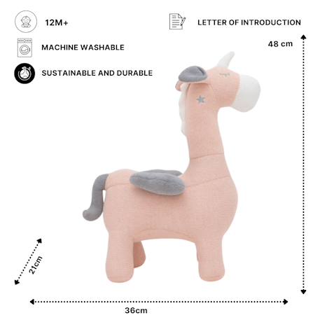 Peluche licorne ailée mini en coton Pink 6 - vertbaudet enfant 