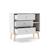 Commode 3 tiroirs et 2 niches - gamme simon Blanc+Vert kaki 6 - vertbaudet enfant 