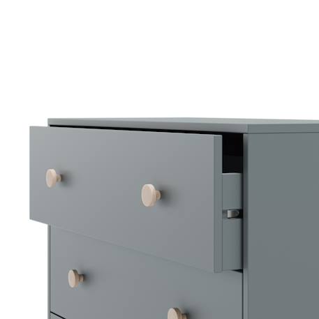 Commode 3 tiroirs - gamme daphné Crème+Vert kaki 12 - vertbaudet enfant 