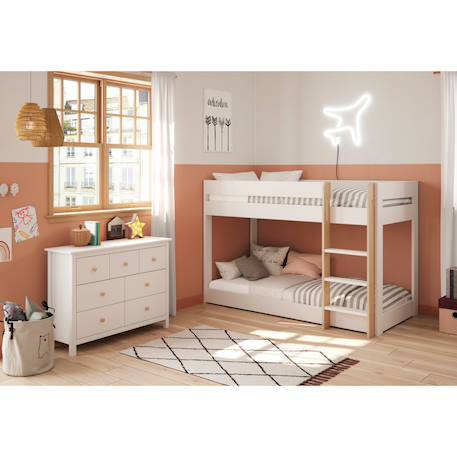 Lits superposés montessori - gamme laura Blanc+Vert kaki 6 - vertbaudet enfant 