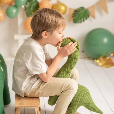 Peluche dinosaure mini en coton Green olive 3 - vertbaudet enfant 