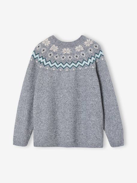 Pull mixte adulte noël capsule famille gris chiné 7 - vertbaudet enfant 