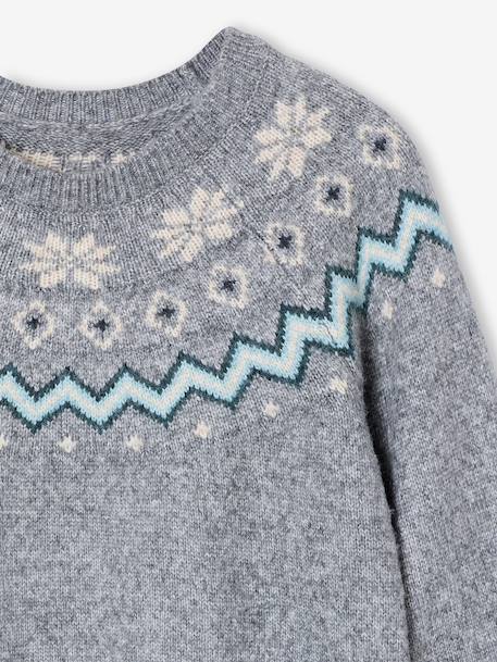 Pull mixte adulte noël capsule famille gris chiné 8 - vertbaudet enfant 