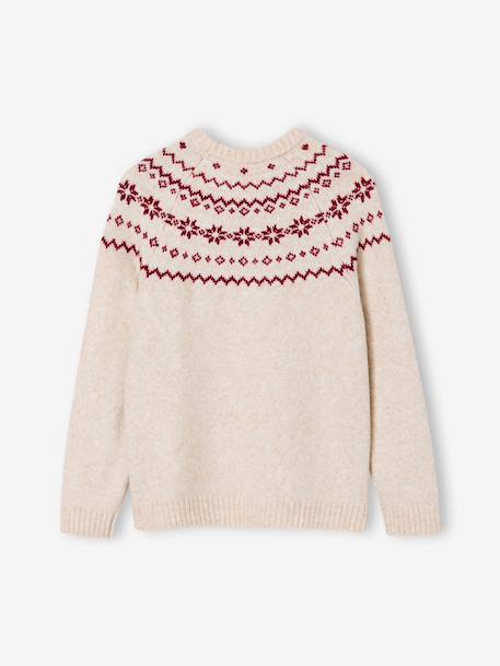 Pull jacquard homme noël capsule famille écru 4 - vertbaudet enfant 