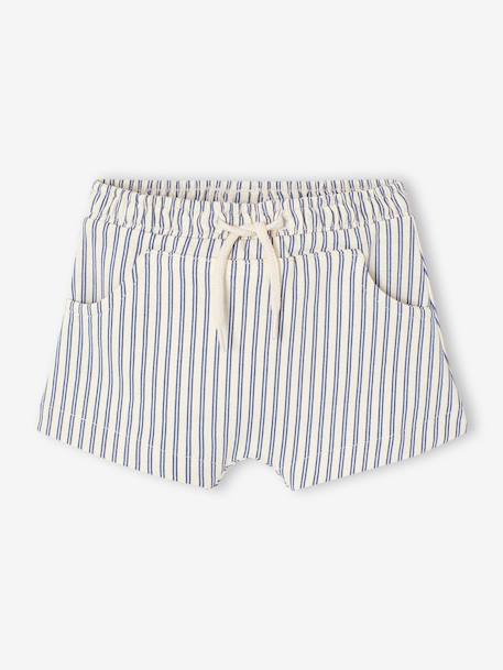 Lot 2 bermudas bébé garçon en molleton rayé bleu 2 - vertbaudet enfant 