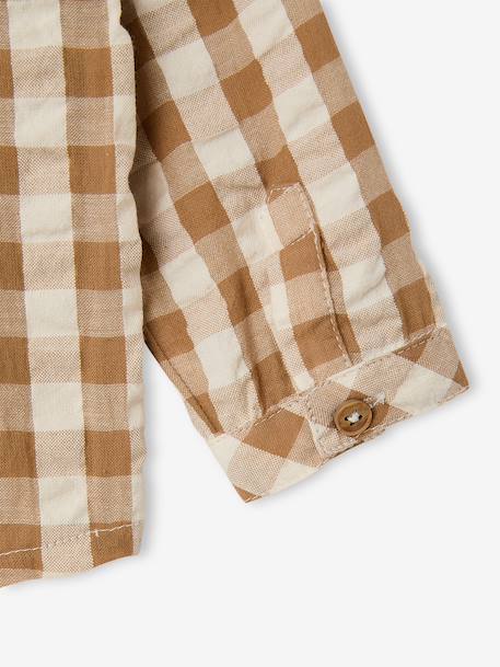 Chemise bébé garçon gaze de coton carreaux beige 6 - vertbaudet enfant 