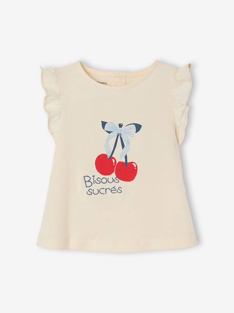 Bébé-T-shirt, sous-pull-T-shirt bébé fille motif fantaisie en coton bio