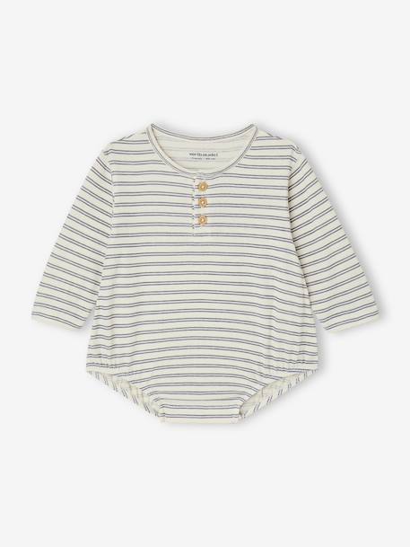 Body bébé garçon rayé écru 1 - vertbaudet enfant 