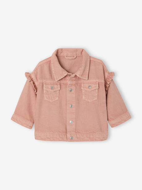 Veste bébé fille volantée rose poudré 1 - vertbaudet enfant 