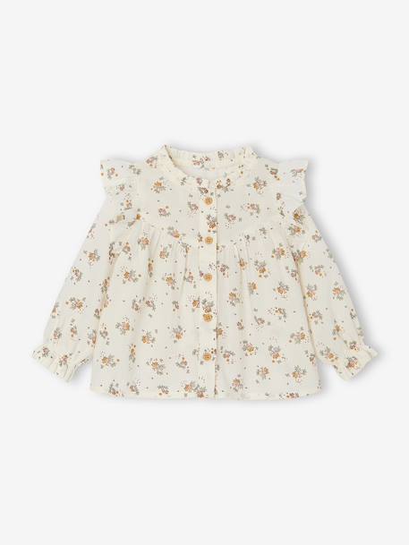 Blouse à volants bébé rose+vanille+vert de gris 6 - vertbaudet enfant 